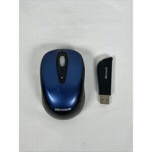 Microsoft Wireless Mobile Mouse 3000 Model 1359 Blue Black W/ Dongle